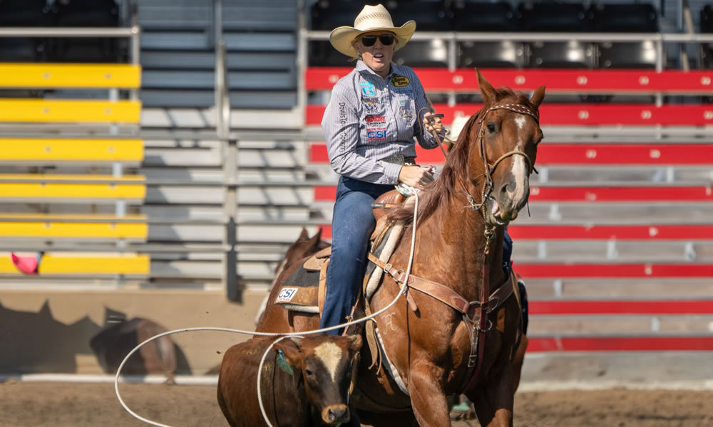 Pendleton, OR 2024 | Roping on the grass is a unique challenge. Photo by Fernando Sam-Sin.